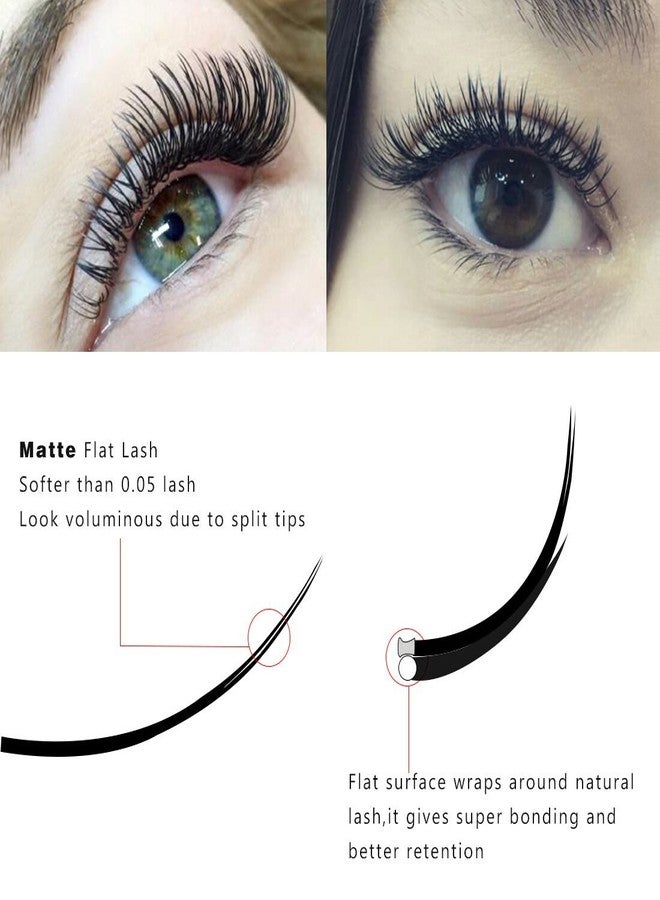 Qeelasee Matte Mink Flat Eyelash Extension 0.25 C Curl 14mm Ellipse Eyelashes False Mink Individual Eyelash Extension Professional Salon Used by Qeelasee - Image 4